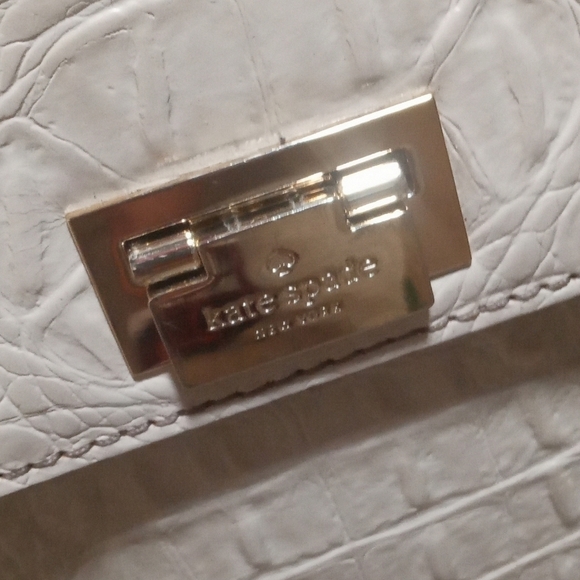 Kate Spade Doris Pebble Croc Embossed Leather Flap Satchel Crossbody Top Handle - Picture 3 of 9